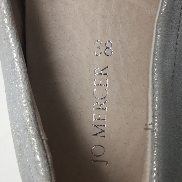 Jo Mercer Silver Metallic Perforated Slip On Flats. - Picture 10 of 12
